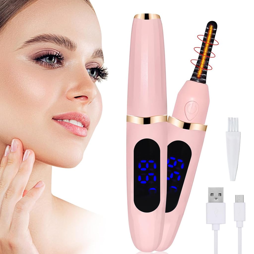 MAYCREATE Heated Eyelash Curler, USB Rechargeable Electric Eelash Curlers 3 Temperatures Mode LCD Temperature Display Eyelash Curler Push-up Heated Eyelash Curler MAYCREATE Heated Eyelash Curler, USB Rechargeable Electric Eelash Curlers 3 Temperatures Mode LCD Temperature Display Eyelash Curler Push-up Heated Eyelash Curler